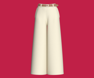 Girls High-Waisted Wide Leg Pant With Belt | Marvelous / Clo3d / obj / fbx