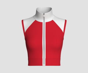 Girls Sleeveless Zip-Up Ribbed Crop Top | Marvelous / Clo3d / obj / fbx