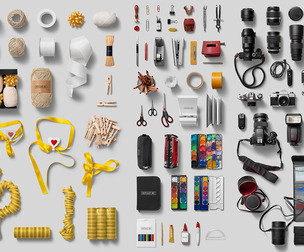 Photography, Stationery, Gift Wrapping Mockup Bundle PSD, Flat Lay Scene Creator, Craft Elements