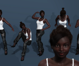 Realistic Female Character Fully Rigged with Body and Facial Blendshapes