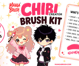 500+ Anime and Manga Chibi Brushes | Photoshop, Clip Studio Paint, Procreate