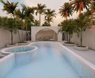 Luxury Bali Villa Backyard with Pool and Lounge 3D model