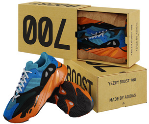 Adidas Yeezy Boost 700 Bright Blue Sneakers with Box