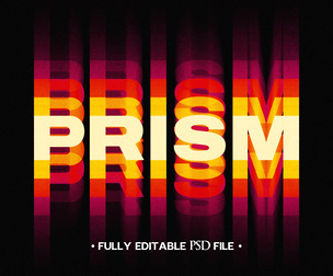 Prism PSD Fully Editable Text Effect. Layer Style PSD Mockup Template
