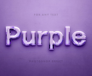 Purple Glass PSD Fully Editable Text Effect. Layer Style PSD Mockup Template