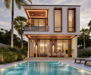 Luxury Two-Story Modern Villa with Pool – SketchUp Model