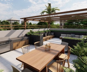 Small Modern Roof Garden Design-BBQ dining Area- SketchUp