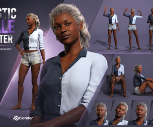 Realistic Female Character  Fully Rigged with Body and Facial Blendshapes