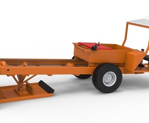 Garden Tractor pulling sled Scale 1:25