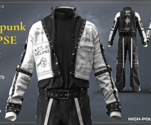 ECLIPSE Techwear Outfit – High-Poly 3D Asset (CLO3D/Marvelous Designer)