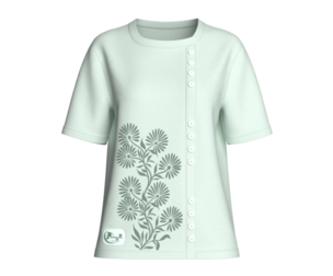 Girls Floral Printed Front Side Button T-Shirt | Marvelous / Clo3d / obj / fbx