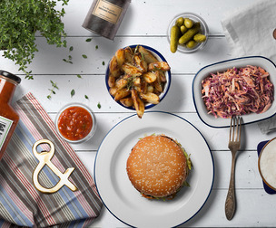 Food Kitchen Mockup PSD Template.