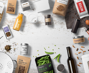 Food Kitchen Mockup PSD Template.