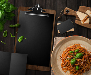 Food Kitchen Mockup PSD Template.