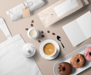 Food Kitchen Mockup PSD Template.
