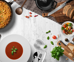 Food Kitchen Mockup PSD Template.
