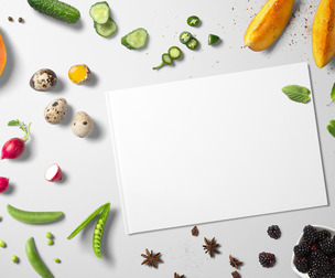 Food Kitchen Mockup PSD Template.