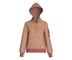 Girls Quarter-Zip Hoodie With Kangaroo Pocket | Marvelous / Clo3d / obj / fbx