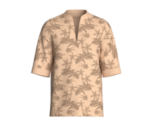 Men Printed Three-Quarter Sleeve Tshirt | Marvelous / Clo3d / obj / fbx