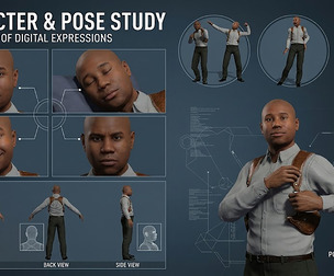 Realistic Agent Detective Male Character  Full Body Face Rigged