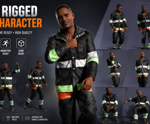 English Title: Realistic Male Character Model - Full Body Rigged Expressions