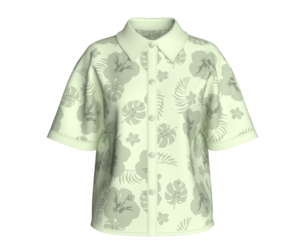 Girls Printed Short Sleeve Button-Up Shirt | Marvelous / Clo3d / obj / fbx