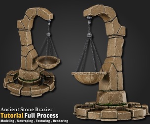 AAA Ancient Stone Brazier - Complete Modeling to Rendering Tutorial