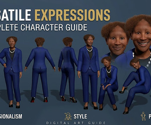 Realistic Business Woman 3D Model - Fully Rigged & Blendshapes - Corporate Executive in Blue Suit