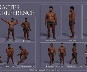 Realistic Muscular Black Male Character  Fully Rigged  Blendshapes
