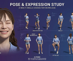 Stylized Modern Girl Character  Fully Rigged with Expressions