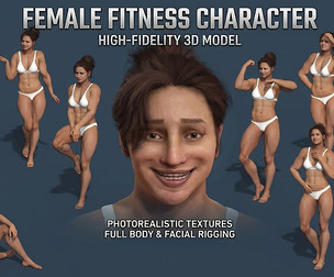 Realistic Woman 3D Character  Full Body Rigged Digital Human