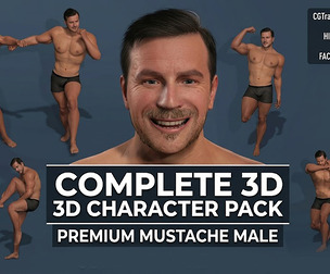 Realistic Muscular Male Rigged Character 3D Model