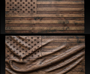 American Flag - USA - Relief-Wall Art