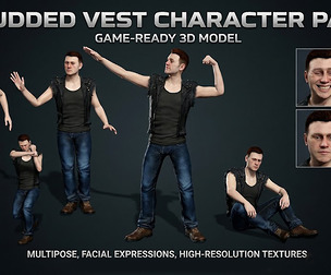 Realistic Young Male Punk Rigged Character 3D Model