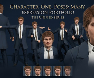 Business Male Character 3D Model Fully Rigged Human with Facial Expressions