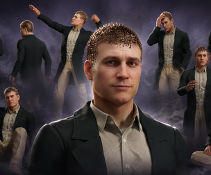Rigged Realistic Male Character Model with Facial Expressions and Full Body Animation Ready