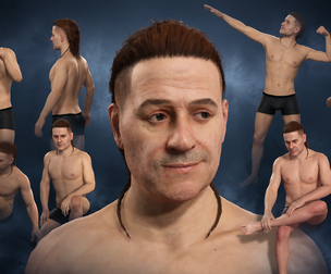Realistic Adult Male Character Full Body Rigged 3D Human Avatar for Animation