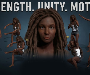 Realistic Woman with Dreadlocks Fully Rigged 3D Female Character with Expression