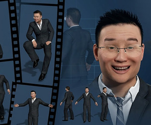 Professional Male Character Model Full Body Rigged Human Avatar with Facial Expressions