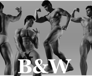 A Black & White Male Anatomy Photo Reference Pack | 360° Pose Studies . 2500 images