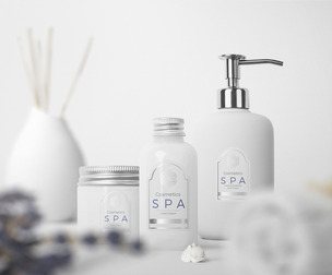 Cosmetic Mockup Scene PSD, Beauty Product Branding Template, SPA & Wellness Packaging Mockup