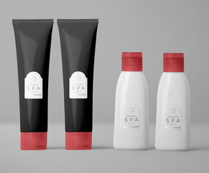 Cosmetic Mockup Scene PSD, Beauty Product Branding Template, SPA & Wellness Packaging Mockup