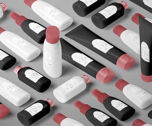 Cosmetic Mockup Scene PSD, Beauty Product Branding Template, SPA & Wellness Packaging Mockup