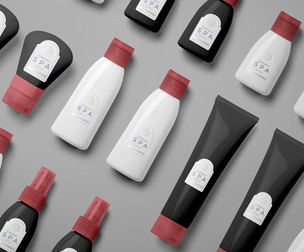 Cosmetic Mockup Scene PSD, Beauty Product Branding Template, SPA & Wellness Packaging Mockup