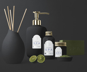 Cosmetic Mockup Scene PSD, Beauty Product Branding Template, SPA & Wellness Packaging Mockup