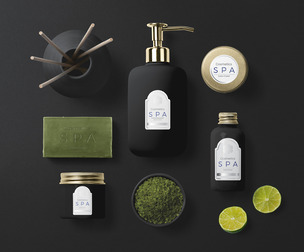 Cosmetic Mockup Scene PSD, Beauty Product Branding Template, SPA & Wellness Packaging Mockup