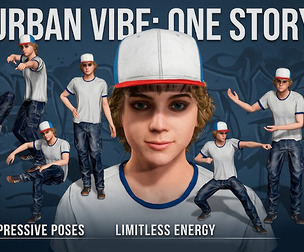 Stylized Young Male Character 3D Model with Full Body Rig and Facial Expressions