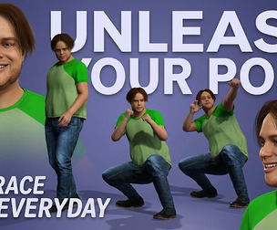 Animated Human Male Character with Body Rig and Expression Controls