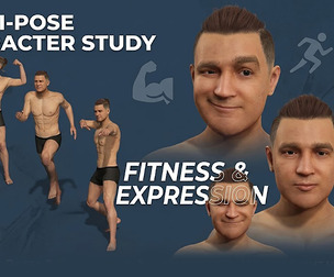 Rigged Athletic Male Basemesh  Muscular Body 3D Model with Facial Rig