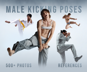 500+ Male Kicking Poses Reference Pack
